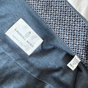 Emanuel Berg Modern Fit dress shirt — Deep Navy with Patterned Inner Collar